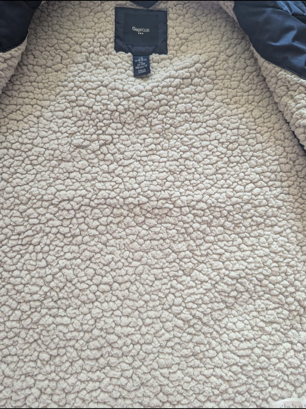 Gap Kids Full Zip Quilted Stars Sleeveless Sz L Faux Shearling Lining